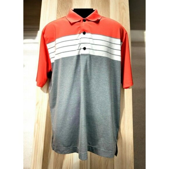 FootJoy FJ Mens Athletic Fit Golf Coral Gray Polo Large - Picture 1 of 6